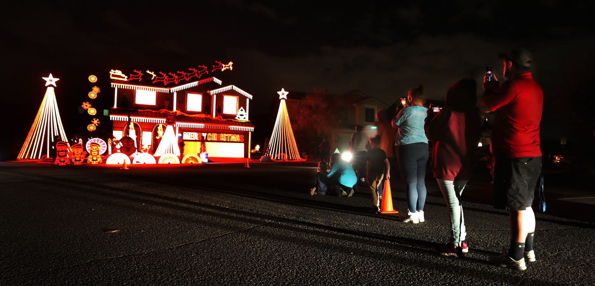 Christmas lights at homes in Tucson, 2020